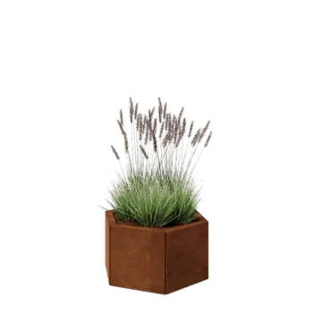 Cortenstahl Pflanzkübel - Sechseckig - 59,3 x 52 x 30 cm - Ohne Bodenplatte