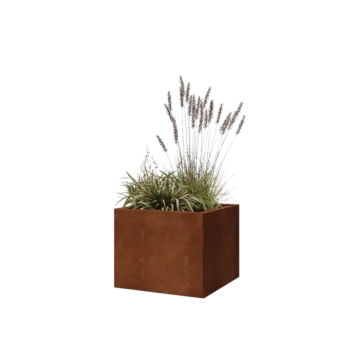 Cortenstahl Pflanzkübel - Viereckig - 50 x 50 x 40 cm - Ohne Bodenplatte