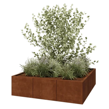 Cortenstahl Hochbeet XXL - Viereckig - 150 x 150 x 40 cm - Ohne Bodenplatte