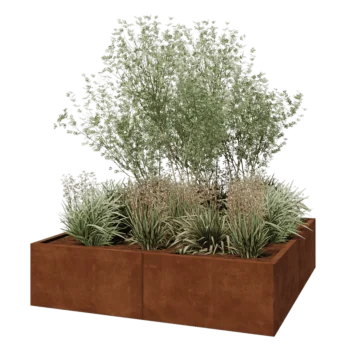 Cortenstahl Hochbeet XXL - Viereckig - 160 x 160 x 40 cm - Ohne Bodenplatte