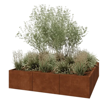 Cortenstahl Hochbeet XXL - Viereckig - 180 x 180 x 40 cm - Ohne Bodenplatte