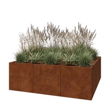 Cortenstahl Hochbeet XXL - Viereckig - 180 x 180 x 60 cm - Ohne Bodenplatte