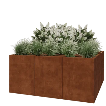 Cortenstahl Hochbeet XXL - Viereckig - 180 x 180 x 80 cm - Ohne Bodenplatte