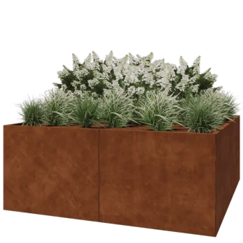 Cortenstahl Hochbeet XXL - Viereckig - 200 x 200 x 80 cm - Ohne Bodenplatte