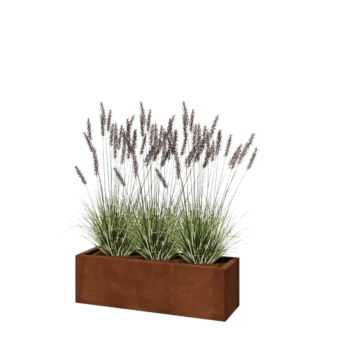 Cortenstahl Pflanzkübel - Rechteckig - 100 x 30 x 30 cm - Mit Bodenplatte