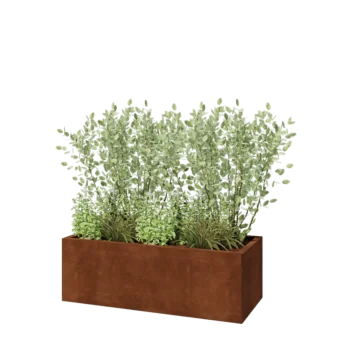 Cortenstahl Pflanzkübel - Rechteckig - 120 x 50 x 40 cm - Ohne Bodenplatte