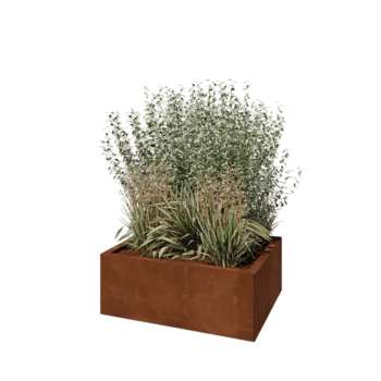 Cortenstahl Pflanzkübel - Rechteckig - 80 x 60 x 30 cm - Ohne Bodenplatte