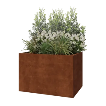 Cortenstahl Pflanzkübel - Rechteckig - 120 x 80 x 80 cm - Ohne Bodenplatte