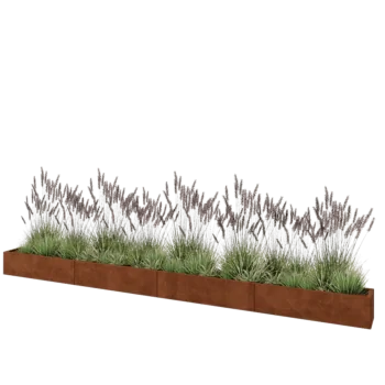 Cortenstahl Hochbeet XXL - Rechteckig - 480 x 30 x 30 cm - Ohne Bodenplatte