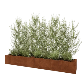 Cortenstahl Hochbeet XXL - Rechteckig - 240 x 40 x 30 cm - Ohne Bodenplatte