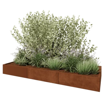 Cortenstahl Hochbeet XXL - Rechteckig - 300 x 100 x 30 cm - Ohne Bodenplatte