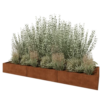 Cortenstahl Hochbeet XXL - Rechteckig - 300 x 80 x 30 cm - Ohne Bodenplatte