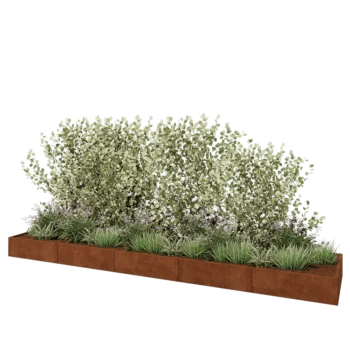 Cortenstahl Hochbeet XXL - Rechteckig - 500 x 100 x 30 cm - Mit Bodenplatte