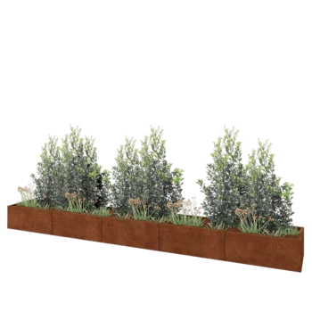 Cortenstahl Hochbeet XXL - Rechteckig - 500 x 60 x 40 cm - Ohne Bodenplatte