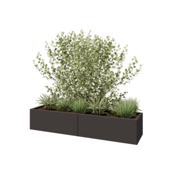 Hochbeet XXL aus Stahl - Rechteckig - 160 x 40 x 30 cm - RAL7016 matte (anthrazitgrau) - Mit Bodenplatte