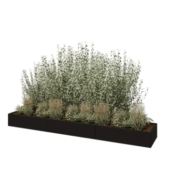 Hochbeet XXL aus Stahl - Rechteckig - 360 x 60 x 30 cm - RAL9005 matte (schwarz) - Ohne Bodenplatte