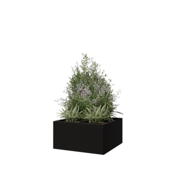 Pflanzkübel aus Stahl - Viereckig - 60 x 60 x 30 cm - RAL9005 matte (schwarz) - Ohne Bodenplatte