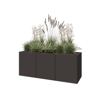 Hochbeet XXL aus Stahl - Rechteckig - 150 x 50 x 60 cm - RAL7016 matte (anthrazitgrau) - Mit Bodenplatte