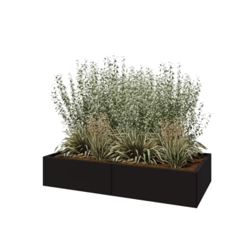 Hochbeet XXL aus Stahl - Rechteckig - 160 x 80 x 30 cm - RAL9005 matte (schwarz) - Ohne Bodenplatte