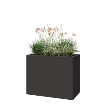 Pflanzkübel aus Stahl - Rechteckig - 100 x 50 x 80 cm - RAL7016 matte (anthrazitgrau) - Mit Bodenplatte