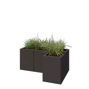 Pflanzkübel aus Stahl - L-Form - 90 x 60 x 40 cm - Andere RAL farbe - Ohne Bodenplatte