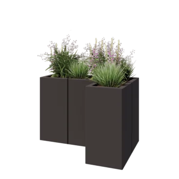 Pflanzkübel aus Stahl - L-Form - 90 x 60 x 60 cm - Andere RAL farbe - Ohne Bodenplatte
