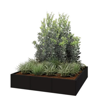 Hochbeet XXL aus Stahl - Viereckig - 150 x 150 x 30 cm - RAL9005 matte (schwarz) - Ohne Bodenplatte