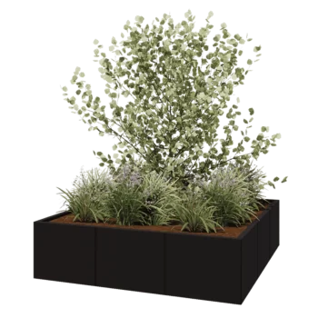 Hochbeet XXL aus Stahl - Viereckig - 150 x 150 x 40 cm - RAL9005 matte (schwarz) - Ohne Bodenplatte