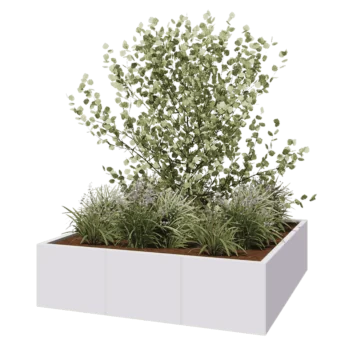 Hochbeet XXL aus Stahl - Viereckig - 150 x 150 x 40 cm - RAL9010 matte (weiß) - Ohne Bodenplatte