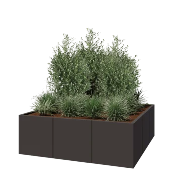 Hochbeet XXL aus Stahl - Viereckig - 150 x 150 x 50 cm - RAL7016 matte (anthrazitgrau) - Ohne Bodenplatte