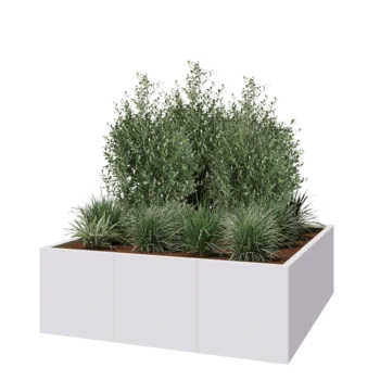 Hochbeet XXL aus Stahl - Viereckig - 150 x 150 x 50 cm - RAL9010 matte (weiß) - Ohne Bodenplatte