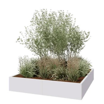 Hochbeet XXL aus Stahl - Viereckig - 160 x 160 x 30 cm - RAL9010 matte (weiß) - Ohne Bodenplatte
