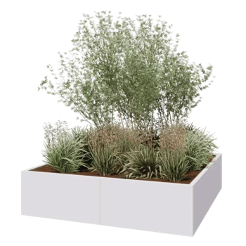 Hochbeet XXL aus Stahl - Viereckig - 160 x 160 x 40 cm - RAL9010 matte (weiß) - Ohne Bodenplatte