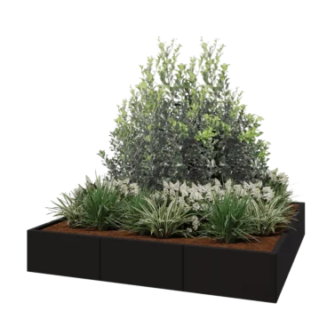 Hochbeet XXL aus Stahl - Viereckig - 180 x 180 x 30 cm - RAL9005 matte (schwarz) - Ohne Bodenplatte