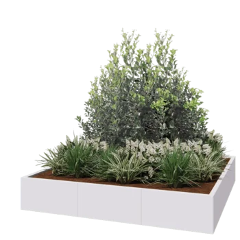 Hochbeet XXL aus Stahl - Viereckig - 180 x 180 x 30 cm - RAL9010 matte (weiß) - Ohne Bodenplatte