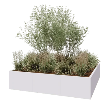 Hochbeet XXL aus Stahl - Viereckig - 180 x 180 x 40 cm - RAL9010 matte (weiß) - Ohne Bodenplatte