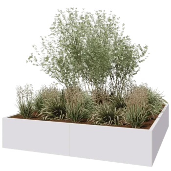 Hochbeet XXL aus Stahl - Viereckig - 200 x 200 x 40 cm - RAL9010 matte (weiß) - Ohne Bodenplatte