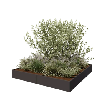 Hochbeet XXL aus Stahl - Viereckig - 240 x 240 x 30 cm - RAL7016 matte (anthrazitgrau) - Ohne Bodenplatte
