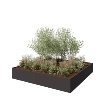 Hochbeet XXL aus Stahl - Viereckig - 240 x 240 x 40 cm - Andere RAL farbe - Ohne Bodenplatte