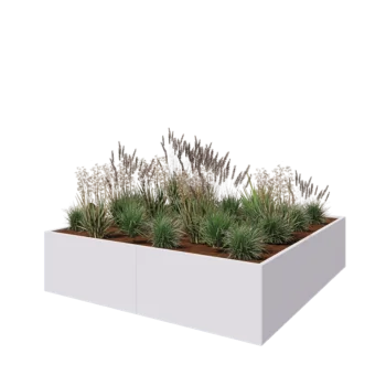Hochbeet XXL aus Stahl - Viereckig - 240 x 240 x 60 cm - RAL9010 matte (weiß) - Ohne Bodenplatte
