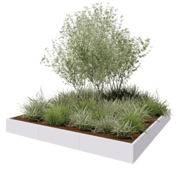 Hochbeet XXL aus Stahl - Viereckig - 300 x 300 x 30 cm - RAL9010 matte (weiß) - Ohne Bodenplatte