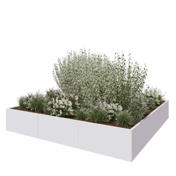 Hochbeet XXL aus Stahl - Viereckig - 300 x 300 x 50 cm - RAL9010 matte (weiß) - Ohne Bodenplatte