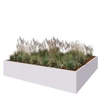 Hochbeet XXL aus Stahl - Viereckig - 300 x 300 x 60 cm - RAL9010 matte (weiß) - Ohne Bodenplatte