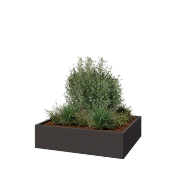 Pflanzkübel aus Stahl - Rechteckig - 120 x 100 x 30 cm - Andere RAL farbe - Ohne Bodenplatte