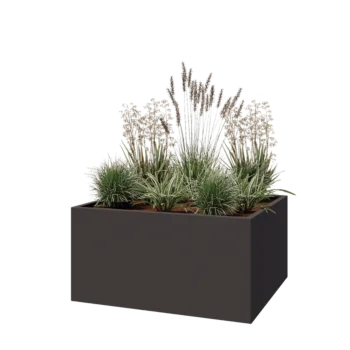 Pflanzkübel aus Stahl - Rechteckig - 120 x 100 x 60 cm - Andere RAL farbe - Mit Bodenplatte