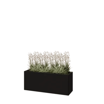 Pflanzkübel aus Stahl - Rechteckig - 100 x 30 x 40 cm - RAL9005 matte (schwarz) - Ohne Bodenplatte