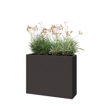 Pflanzkübel aus Stahl - Rechteckig - 100 x 30 x 80 cm - RAL7016 matte (anthrazitgrau) - Mit Bodenplatte