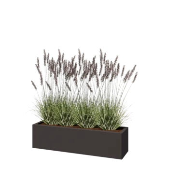 Pflanzkübel aus Stahl - Rechteckig - 120 x 30 x 30 cm - RAL7016 matte (anthrazitgrau) - Mit Bodenplatte