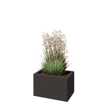 Pflanzkübel aus Stahl - Rechteckig - 50 x 30 x 30 cm - Andere RAL farbe - Mit Bodenplatte