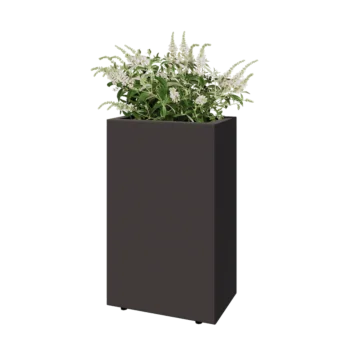 Pflanzkübel aus Stahl - Rechteckig - 50 x 30 x 80 cm - Andere RAL farbe - Mit Bodenplatte - Mit Füßen